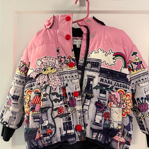 Marc Jacobs Other - Marc Jacobs Kids Pink and Black Graphic Puffer Jacket